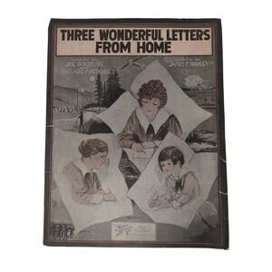 1918 Three Wonderful Letters From Home Sheet Music J‎ Hanley Shaprio Bernstein